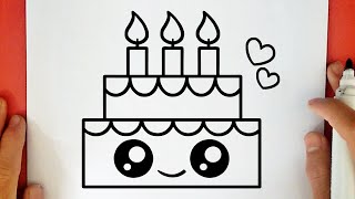 COMO DIBUJAR UNA TORTA DE CUMPLEAÑOS KAWAII [upl. by Musette]