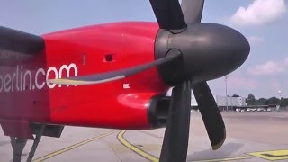 Airberlin Dash 8Q400 landing Hannover EDDVHAJ [upl. by Claiborn849]