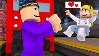 I SAVED GIRLS LIFE From A Speeding TRAIN in a Roblox Train Station [upl. by Namar738]