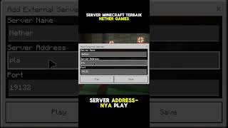 Server terbaik di Minecraft Nether Games shorts shortvideo short [upl. by Yetak]