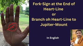 ForkSign at the End of HeartLine or Branch of HeartLine to JupiterMount in Palmistry [upl. by Kopans]