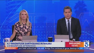 Magnitude 47 earthquake jolts Los Angeles area  Extended KTLA 5 News coverage [upl. by Sherborn]