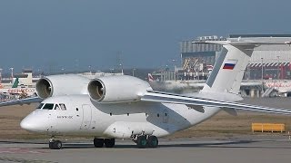 HD RARE Antonov AN74 landing and takeoff at GenevaGVALSGG [upl. by Conall]