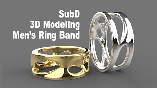 SubD Mens Ring Jewelry CAD Design Tutorial 3D Modeling with Rhino 3D 208 [upl. by Eno]