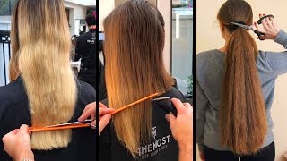 Top 10 Amazing Long Hair Cutting TutorialsLong To Short Hairstyle Transformations 2019 [upl. by Alicul67]