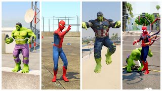 MARVEL SUPERHERO BATTLE 201 SPIDERMAN VS IRON HULK VS CAPTAIN HULK VS VS SUPERMAN [upl. by Airyk]