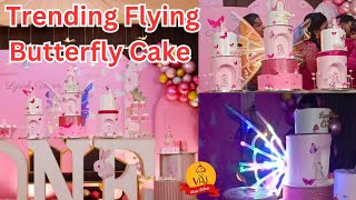 Vlog  Trending Flying Butterfly Cake  Grand Birthday Cake Order  Birthday Vlog vajhomebakers [upl. by Annaid]