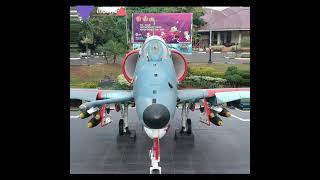 A4 Skyhawk Fighter Jet Indonesian Air Force TNI AU from Drone tniau military aviation [upl. by Towers]