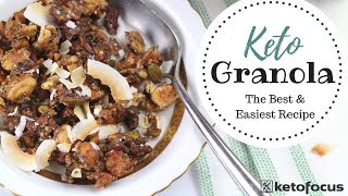 KETO GRANOLA  The BEST amp easy low carb cereal recipe [upl. by Oilerua729]