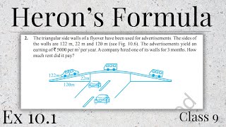 Herons Formula  Exercise 101  Chapter 10  20242025  CLASS 9TH [upl. by Eidnak]