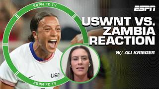 USWNT DOMINATE Zambia in Olympics Tournament 😤 This is who we want to see  Ali Krieger  ESPN FC [upl. by Raymund]