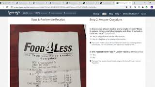 Transcribe Information From A Receipt Food 4 Less And Foods Co [upl. by Bentley]