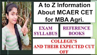 Detail Information about MCAER CET for MBA in Agri Business Management [upl. by Cornwall]