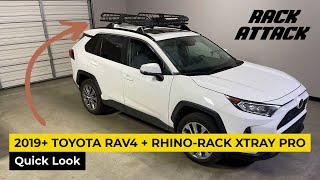 2019 Toyota RAV4 with RhinoRack XTray PRO Roof Top Cargo Basket on Factory Bars [upl. by Foster707]