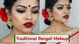 Traditional Bengali Makeup Tutorial Collab w Irene Mahmud Khan [upl. by Cirda]