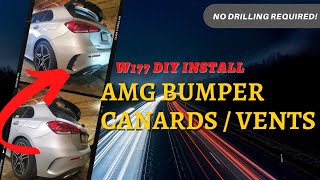 DIY Install  Mercedes A Class AMG Rear CanardVents No Drilling RequiredDirect Fit  Best Upgrade [upl. by Clementina]