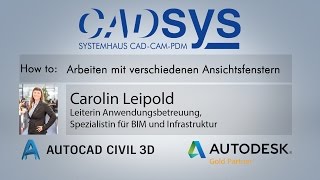 Arbeiten mit verschiedenen Ansichtsfenster  Autodesk® AutoCAD® Civil 3D®  CADsys [upl. by Letnahs]