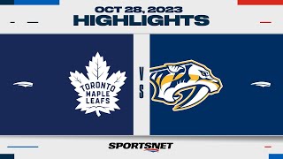 NHL Highlights  Maple Leafs vs Predators  October 28 2023 [upl. by Ronoc]