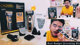 Cronier 3 in 1 Grooming Kit CR 9014 Professional Hair Trimmer Review harshitguptavlogs [upl. by Meehsar]