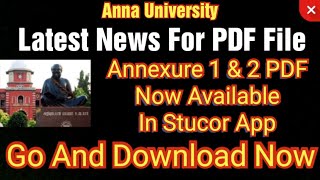 anna university how to get annexure 1 amp 2 PDF  latest news now available in Stucor App  easy way [upl. by Kline]