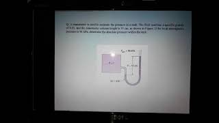 Fluid MechanicsManometer Problem [upl. by Abdulla120]