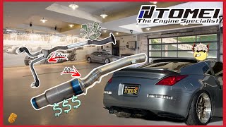 NISSAN 350Z FINALLY GETS TOMEI INSTALLED 1000 EXHAUST [upl. by Asenaj]