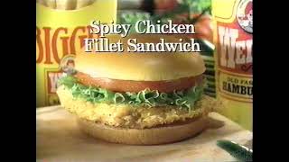 Wendys Spicy Chicken Sandwich quotWimpquot Commercial 1996 [upl. by Enaoj]