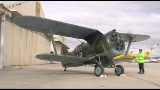 Polikarpov I153 Tchaika Engine Startup [upl. by Tenney]