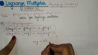 🔴NUMERICAL concept Lagrange Multipliers ✅️ by Supriya Srivastava [upl. by Gant]