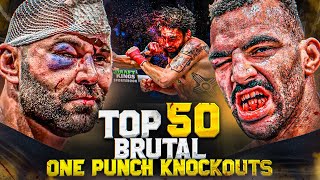 One Punch Knockouts  Top 50 Most Brutal MMA Boxing Kickboxing amp Bare Knuckle Knockouts [upl. by Assirhc]