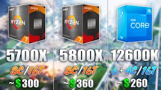 Ryzen 7 5700X vs Ryzen 7 5800X vs Core i5 12600K  Test 8 Games [upl. by Zeiger]