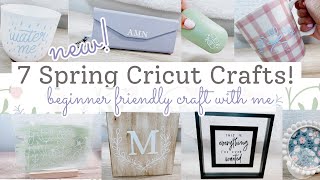 7 Spring Cricut crafts 👒🪻 Beginner friendly Cricut craft with me  Dollar Tree Cricut crafts [upl. by Akinam863]