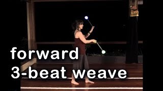 Beginner Poi Spinning Tutorial Forward 3Beat Weave [upl. by Haya981]