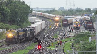 PARALLEL Arriving TRAINS  Melodious TRAIN Announcement  Bright HEADLIGHT EMDs  Indian Railways [upl. by Manella]