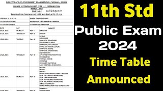 11th public exam time table 2024 tamil nadu  public exam time table 2024 Tamil Nadu  11th [upl. by Netaf90]