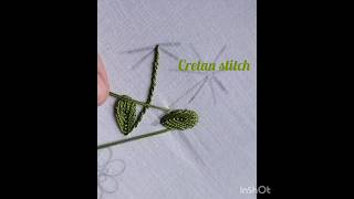 Cretan stitch leaf embroidery embroidery handembroidery stitchestaanka shortsviral yt [upl. by Abebi410]