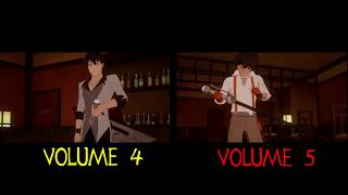 Rwby Scene Comparison  Qrow Meets Ozcar Vol 4 and Vol 5 [upl. by Airdnna84]