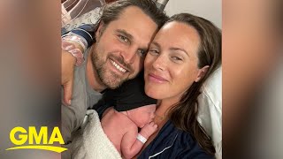 Kara Keough Bosworth celebrates ‘rainbow baby’ Vaughn and honors late son McCoy l GMA [upl. by Ahterod]