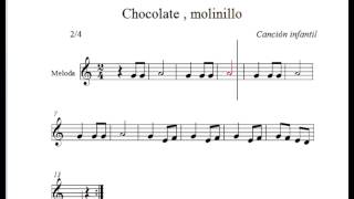 Chocolate molinillo Notas musicales [upl. by Eimas]