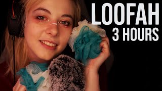 ASMR  3 HOURS Loofah Sounds for Deep Sleep and Relaxation  fluffy mic no talking [upl. by Star]