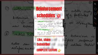 Schedules of reinforcement psychology learningtheory hpsc reinforcement shorts viral trending [upl. by Panaggio]