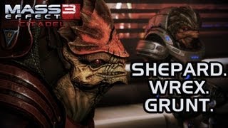 Mass Effect 3 Citadel DLC Shepard Wrex Grunt MaleShep version [upl. by Esinert]