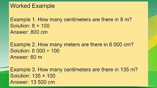 MATH 4 CONVERTING UNITS OF LENGTH CENTIMETER TO METER OR METER TO CENTIMETER [upl. by Geraint]