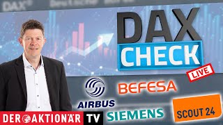 DAXCheck LIVE Airbus Aixtron Befesa DHL Grenke HelloFresh KnorrBremse MTU Scout24 amp Co [upl. by Cynara]