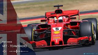 Sebastian Vettel team radio after British GP 2018 [upl. by Appilihp864]