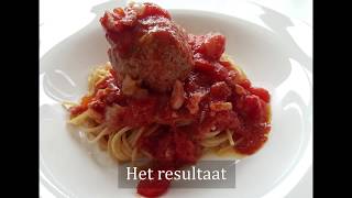 Gehaktballen in tomatensaus  Slowcooker  Recept  NLBE  Plezierindekeukennl [upl. by Ahsieyt]