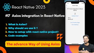 17 Axios Integration in React Native reactnative axios javascript [upl. by Daniele]