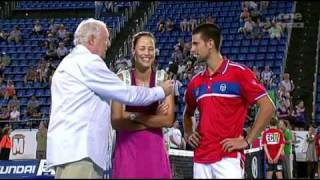 2011 Hopman Cup 1st Match Ivanovic amp Djokovic Interview [upl. by Danica]