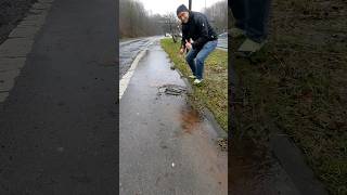 S017 Unclogging a storm drain from a road in Germany shorts [upl. by Anoid]