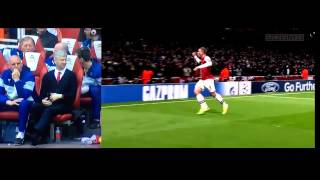 Wengers reaction to Podolski stunning volley [upl. by Trellas266]